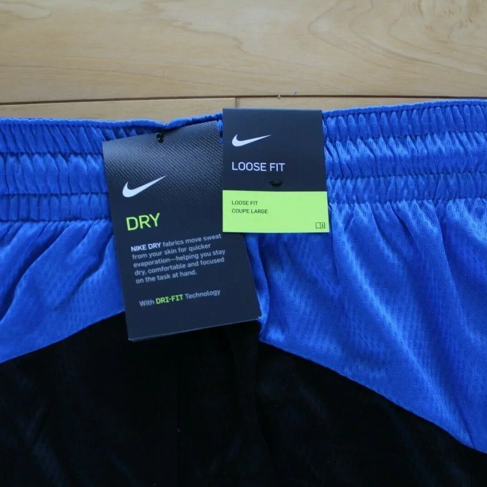 NWT NIKE BIG TALL DRI FIT SHORTS BLUE BLACK YELLOW 3XL 4XL‎